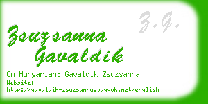 zsuzsanna gavaldik business card